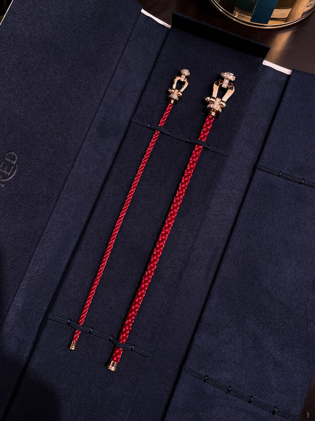 [Angela Jewellery]FORCE 10 HALF DIAMOND PINK GOLD RED CORDERI LARGE AND MEDIUM MODEL