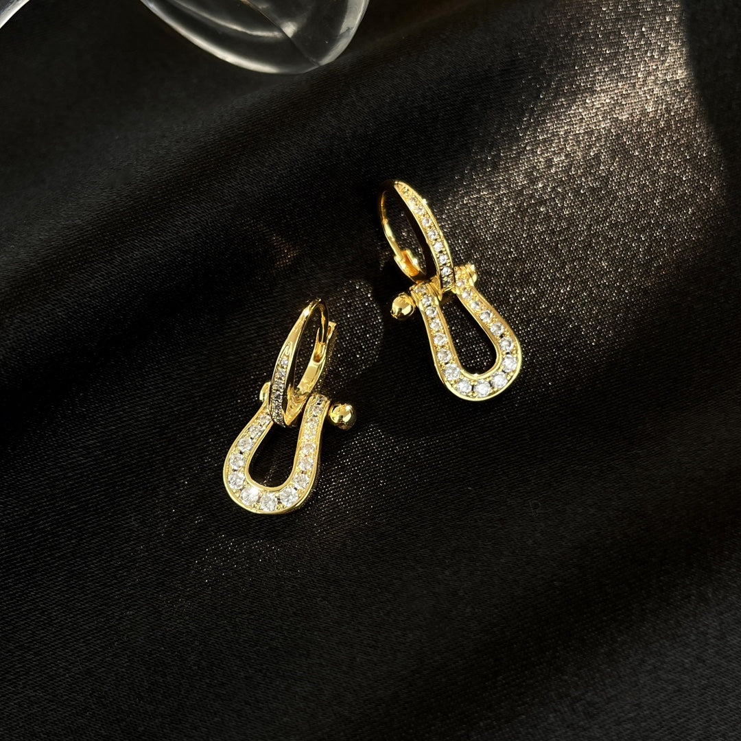 [Angela Jewellery]FORCE 10 FULL DIAMOND DROP EARRINGS MEDIUM MODEL