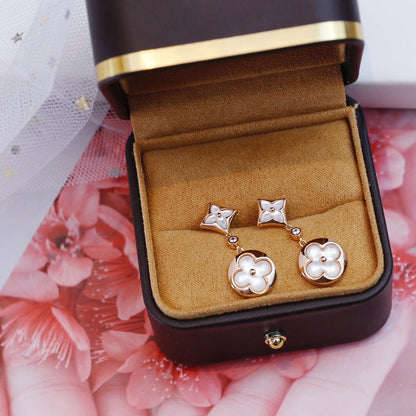 [Angela Jewellery]STAR AND SUN PINK GOLD MOP DROP EARRINGS