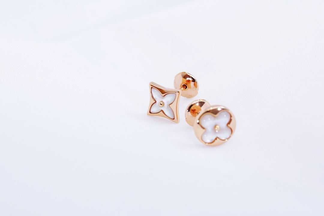 [Angela Jewellery]STAR AND SUN PINK GOLD MOP STUD EARRINGS