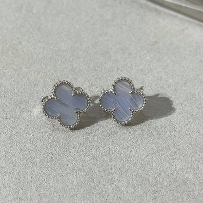 [Angela Jewellery]CLOVER CHALCEDONY SILVER STUD EARRINGS