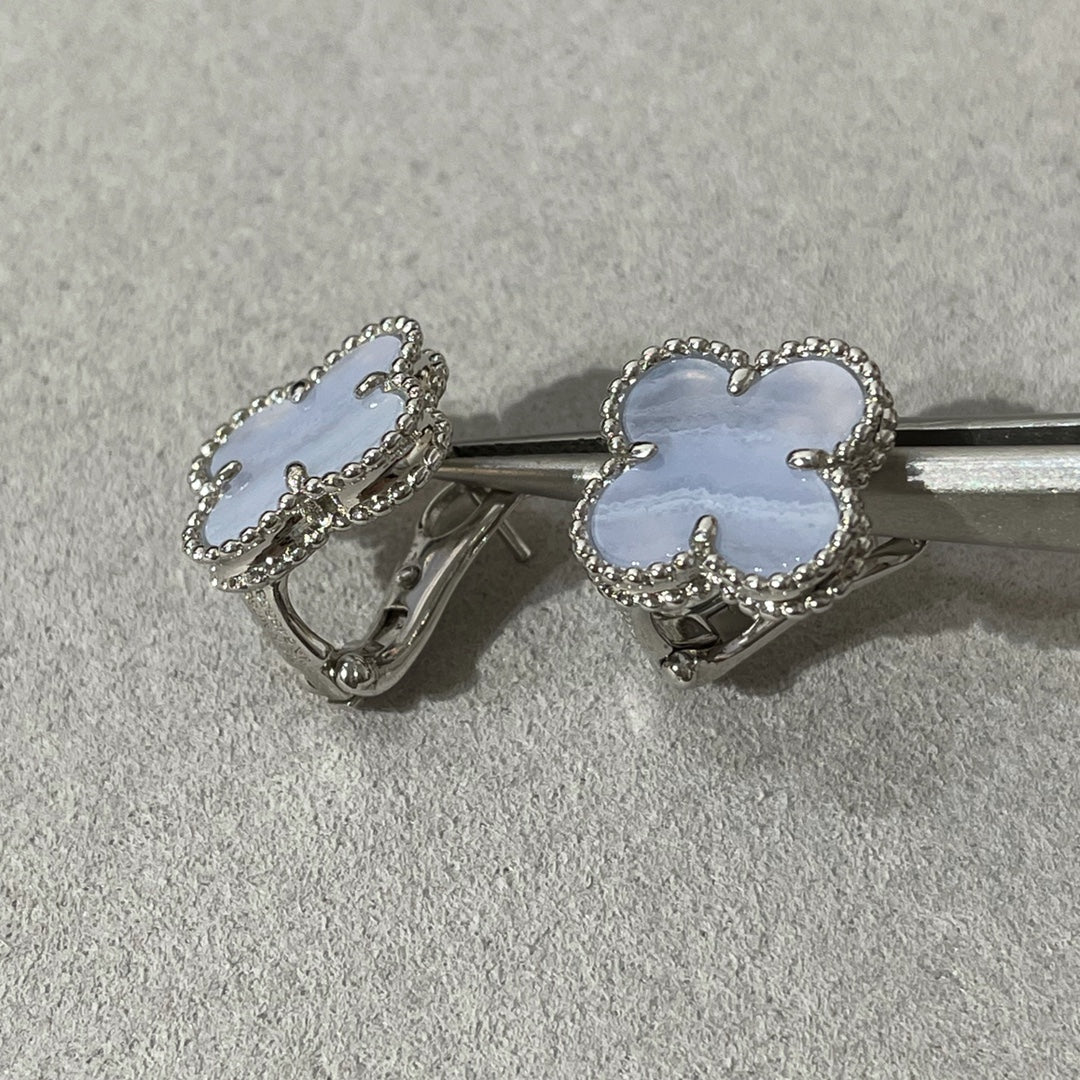 [Angela Jewellery]CLOVER CHALCEDONY SILVER STUD EARRINGS