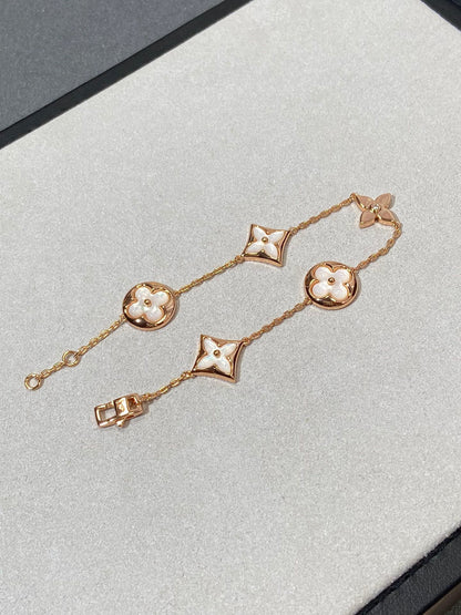 [Angela Jewellery]STAR AND SUN 5 MOTIF MOP PINK GOLD BRACELET