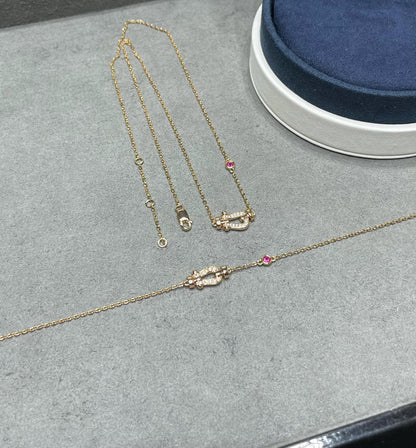 [Angela Jewellery]FORCE 10 DIAMOND PINK GOLD NECKLACE