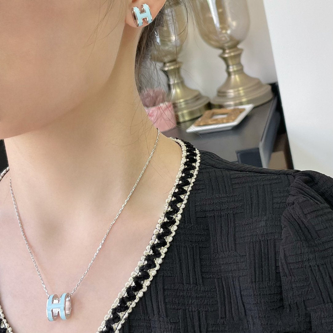 [Angela Jewellery]POP H SKY BLUE NECKLACE