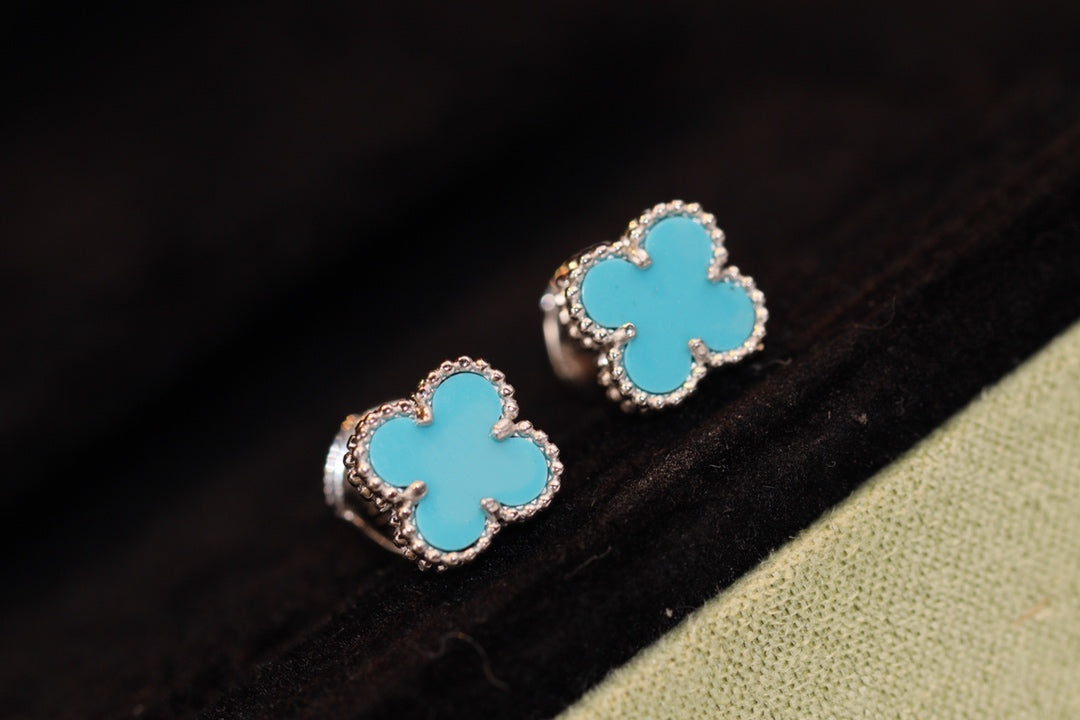 [Angela Jewellery]CLOVER MINI TURQUOISE SILVER STUD EARRINGS