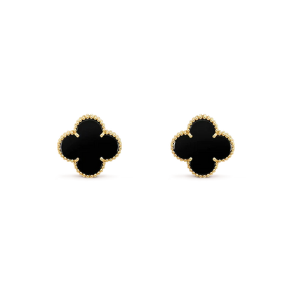 [Angela Jewellery]CLOVER MEDIUM 1 MOTIFS  ONYX STUD EARRINGS