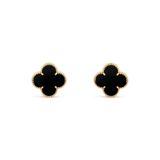 [Angela Jewellery]CLOVER MEDIUM 1 MOTIFS  ONYX STUD EARRINGS