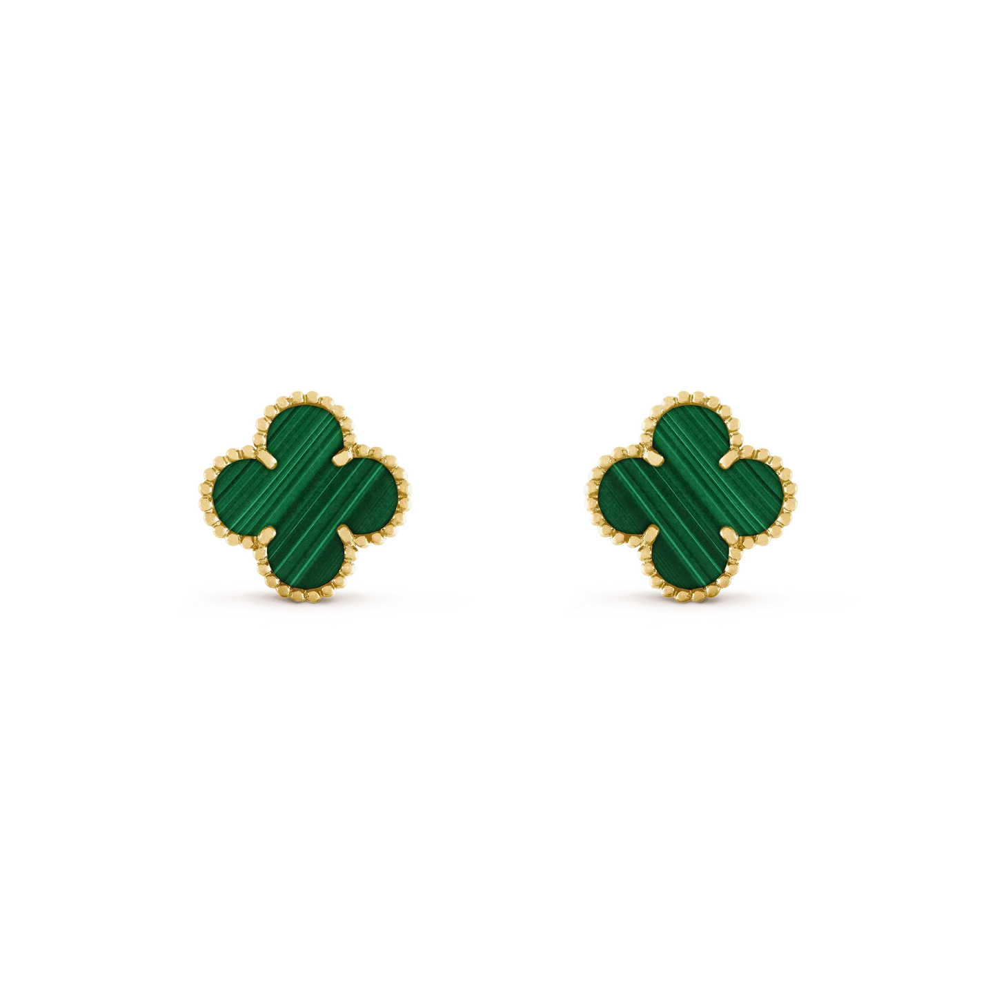 [Angela Jewellery]CLOVER MEDIUM 1 MOTIFS MALACHITE  EARRINGS