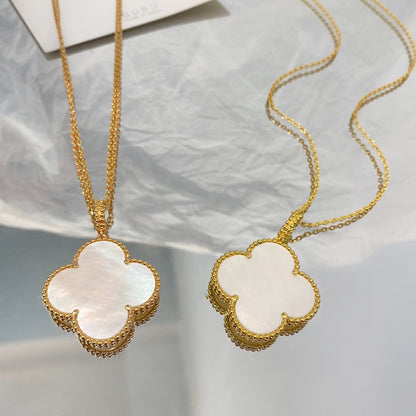 [Angela Jewellery]CLOVER 25MM MOP LARGE PENDANT NECKLACE
