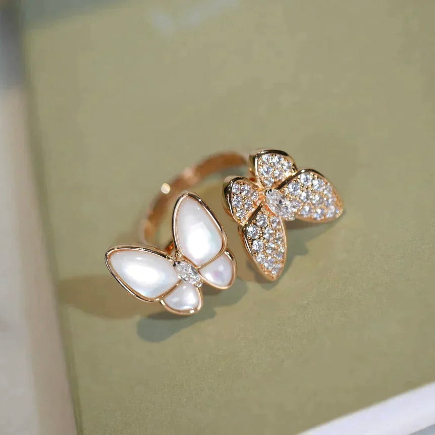 [Angela Jewellery]TWIN BUTTERFLY DIAMOND MOP RING