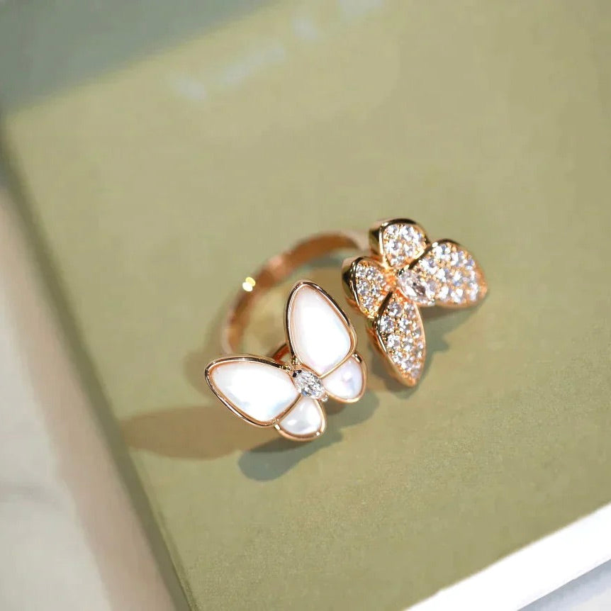 [Angela Jewellery]TWIN BUTTERFLY DIAMOND MOP RING