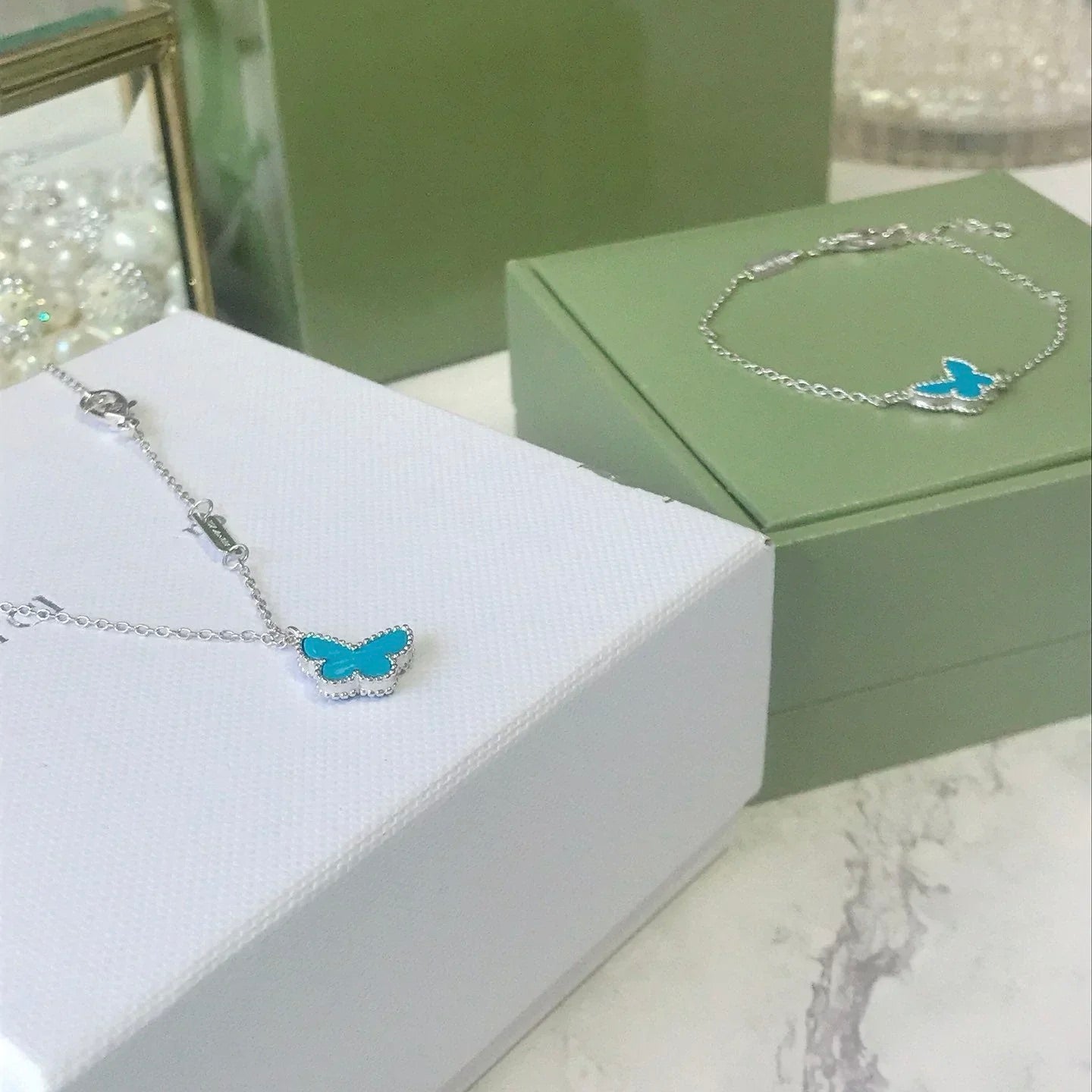 [Angela Jewellery]BUTTERFLY TURQUOISE BUTTERFLY BRACELET SILVER