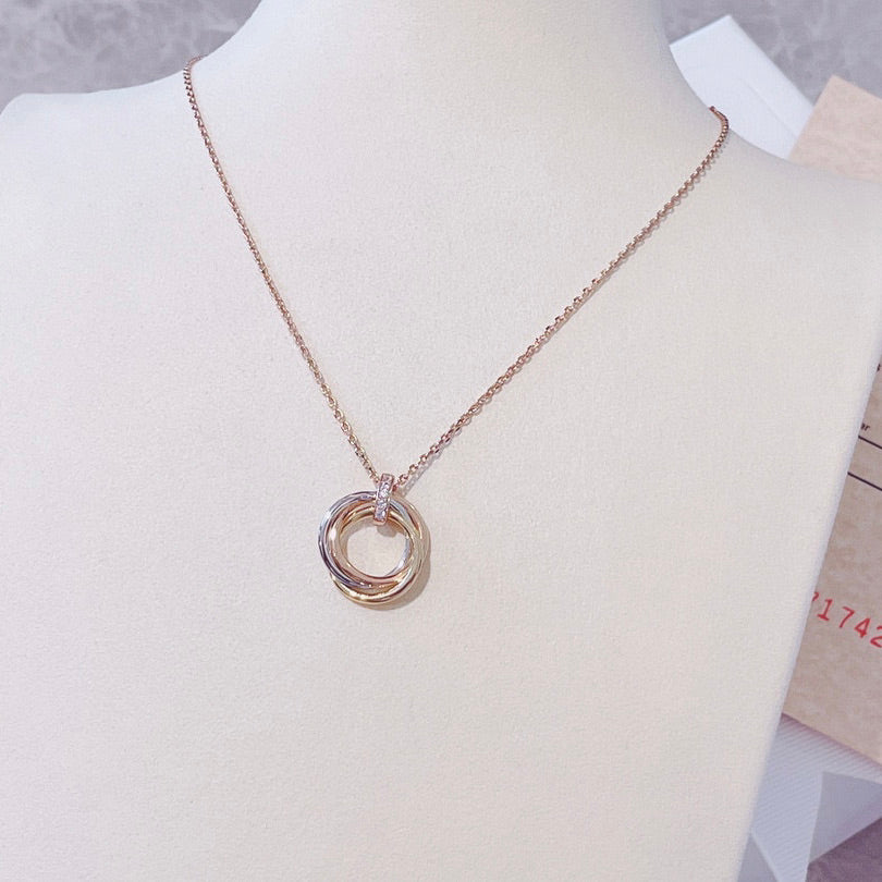 [Angela Jewellery]TRINITY NECKLACE GOLD  DIAMONDS