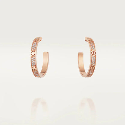 [Angela Jewellery]LOVE DIAMOND PINK GOLD HOOP EARRINGS