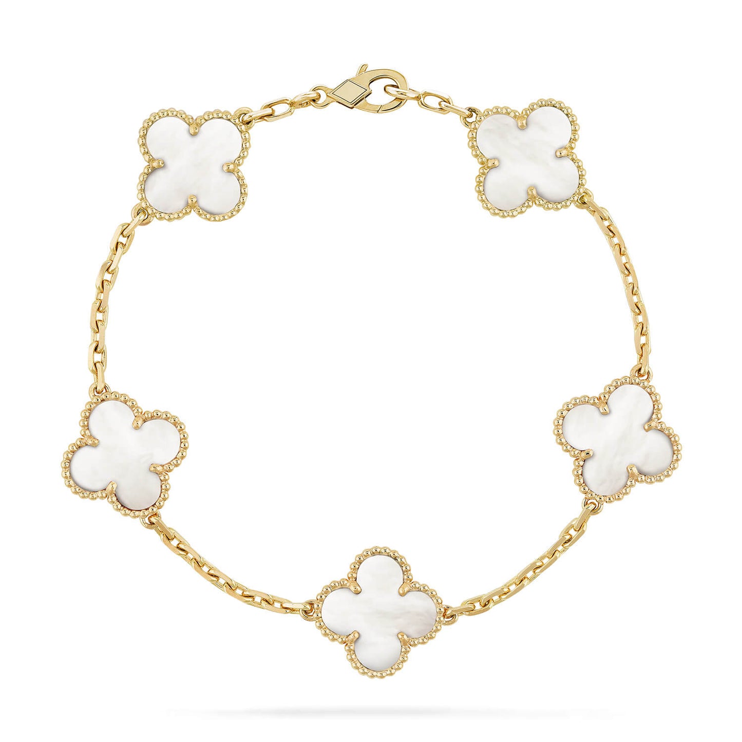 [Angela Jewellery]CLOVER  5 MOTIF WHITE MOP BRACELET