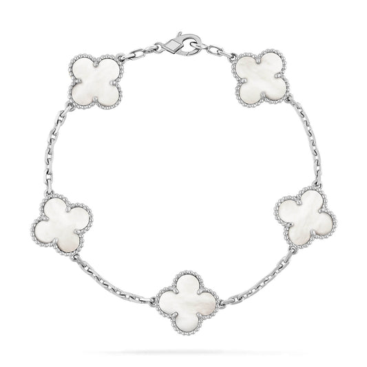 [Angela Jewellery]CLOVER SILVER MOP 5 MOTIF BRACELET