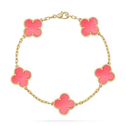 [Angela Jewellery]CLOVER 5 PINK MOP BRACELET