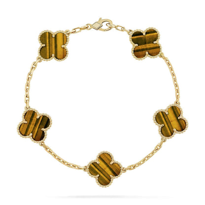 [Angela Jewellery]CLOVER  5 MOTIFS TIGER EYE BRACELET