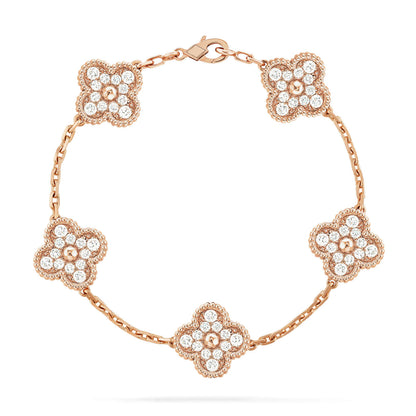 [Angela Jewellery]CLOVER 5 MOTIFS  FULL DIAMOND BRACELET