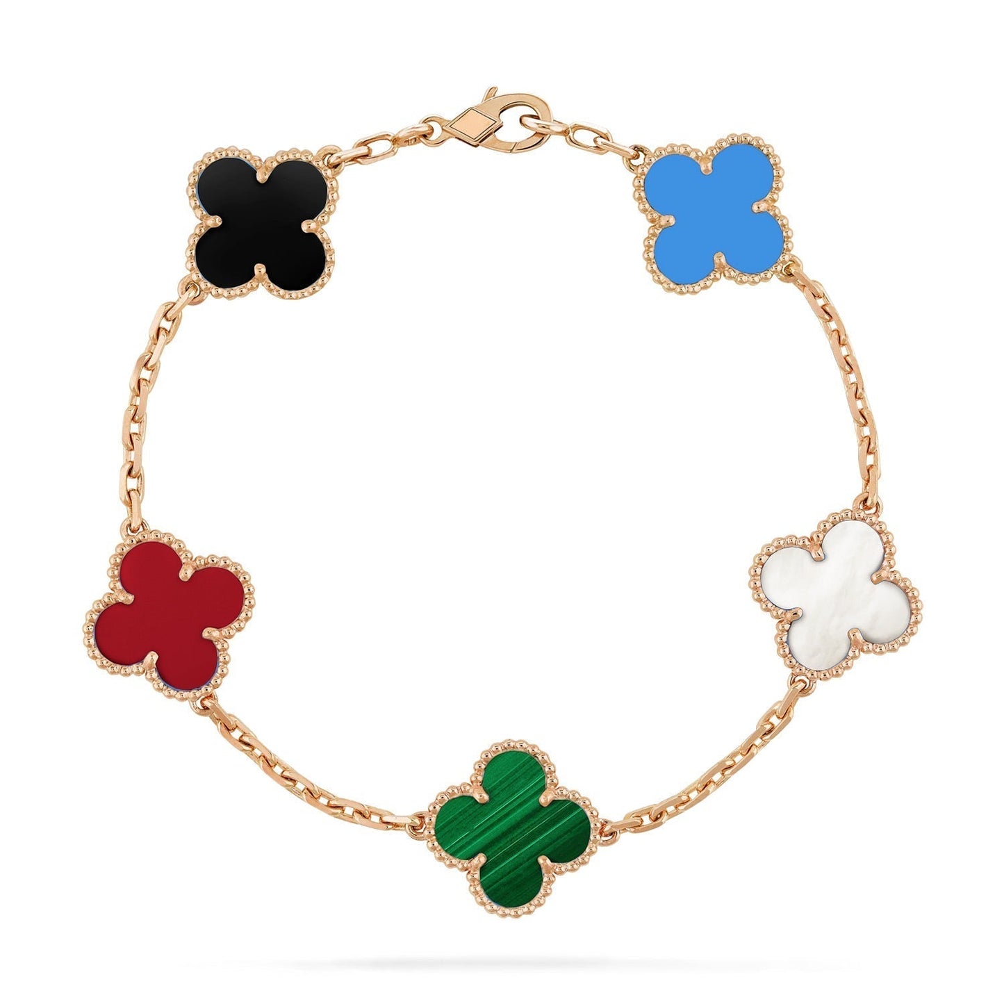 [Angela Jewellery]CLOVER 5 MOTIFS MULTICOLOR  BRACELET