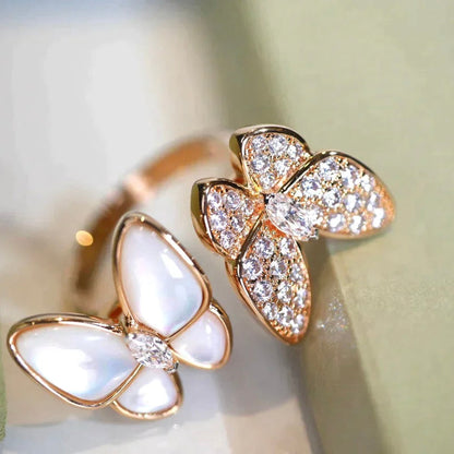 [Angela Jewellery]TWIN BUTTERFLY DIAMOND MOP RING