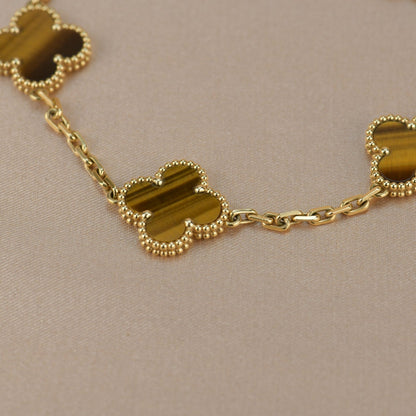 [Angela Jewellery]CLOVER  5 MOTIFS TIGER EYE BRACELET