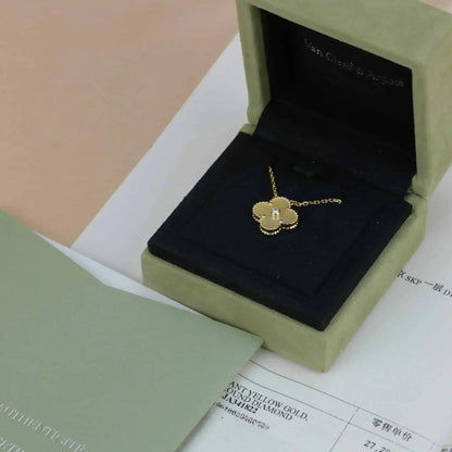 [Angela Jewellery]CLOVER 15MM DIAMOND GOLD MOTHER OF PEARL NECKLACE