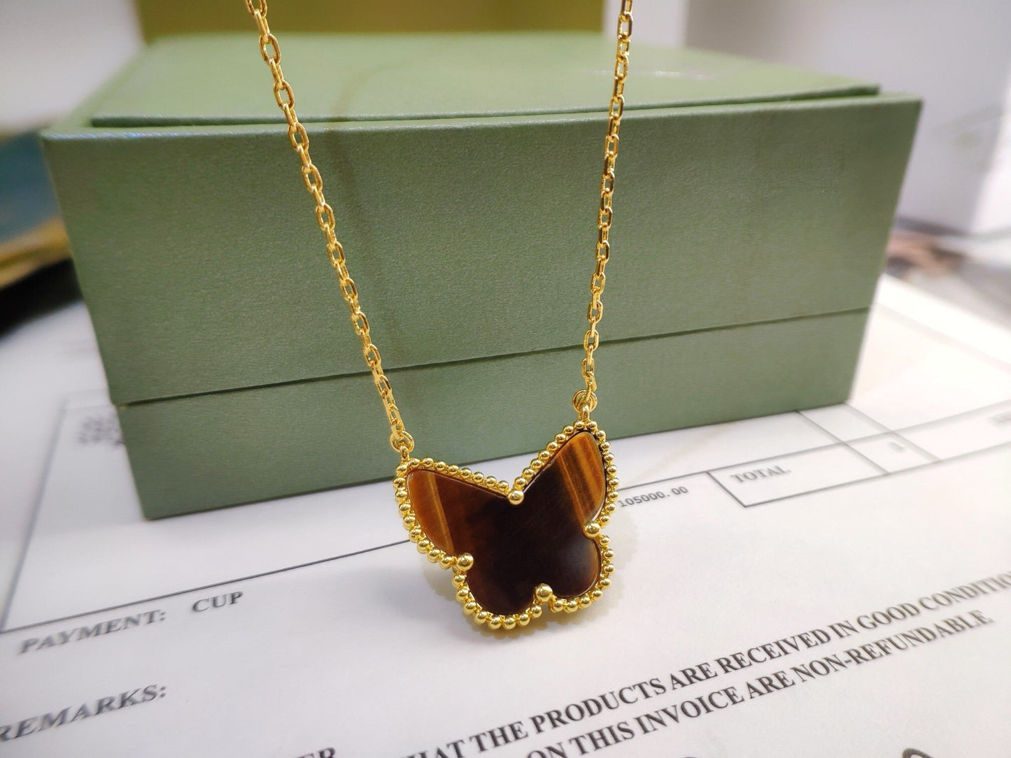 [Angela Jewellery] TIGER__ EYE BUTTERFLY NECKLACE