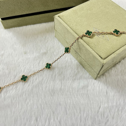 [Angela Jewellery]CLOVER 6 MOTIF MALACHITE BRACELET