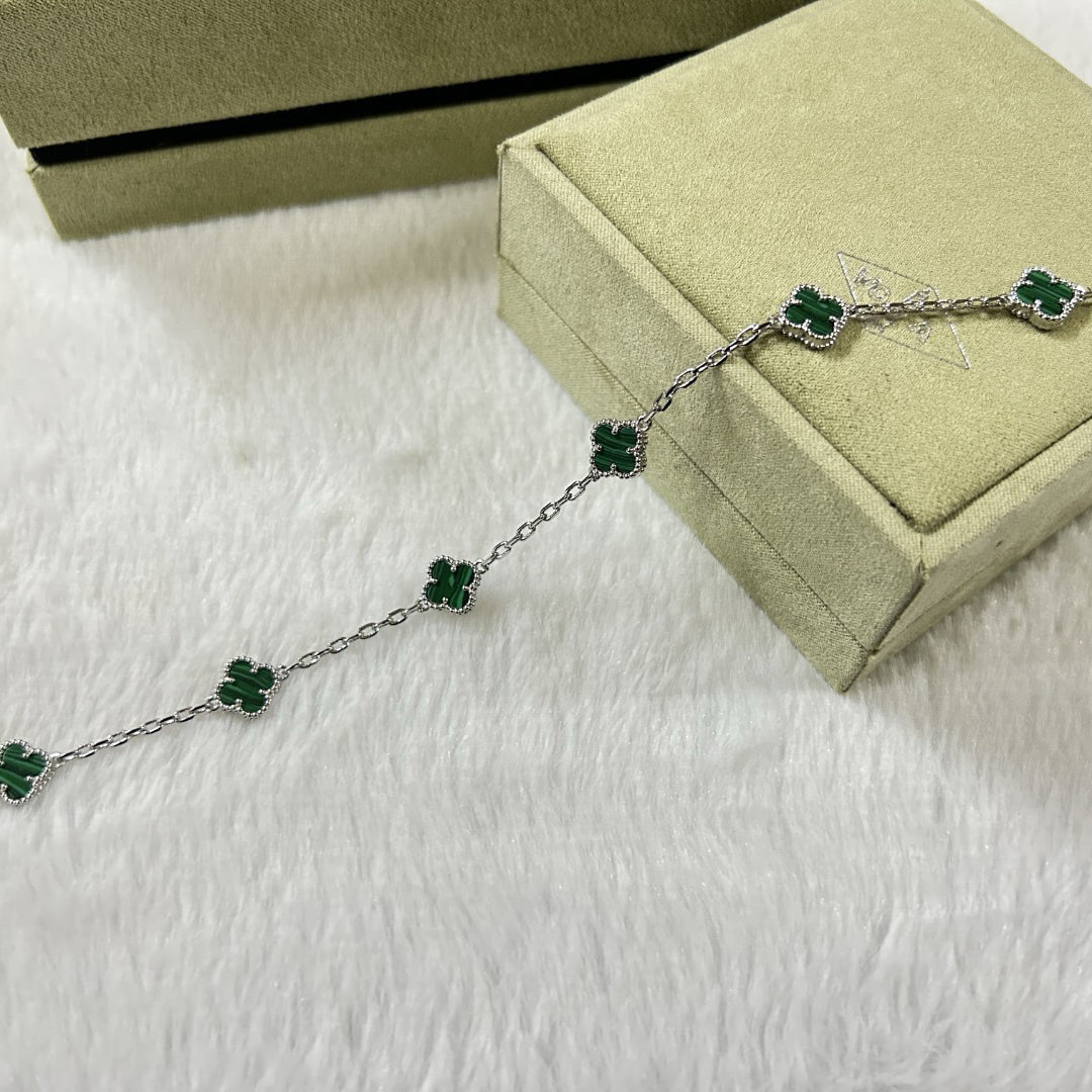 [Angela Jewellery]CLOVER 6 MOTIF MALACHITE BRACELET