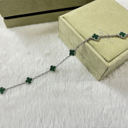 [Angela Jewellery]CLOVER 6 MOTIF MALACHITE BRACELET