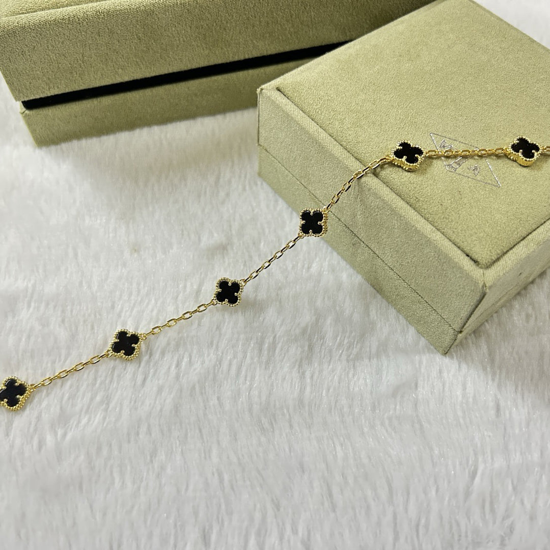 [Angela Jewellery]CLOVER 6 MOTIF  ONYXS BRACELET