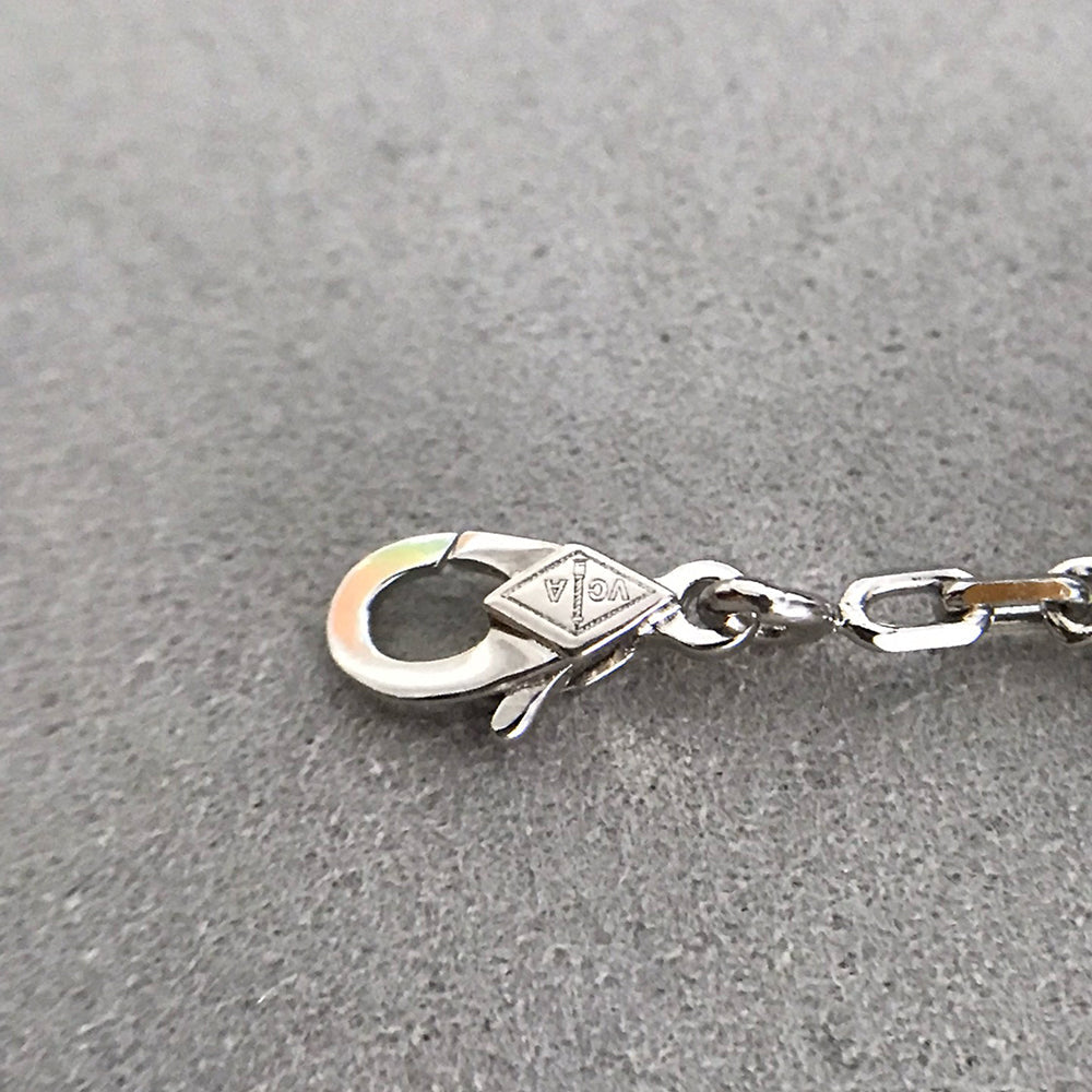 [Angela Jewellery]CLOVER 5 MOTIF ONYXS DIAMOND BRACELET SILVER