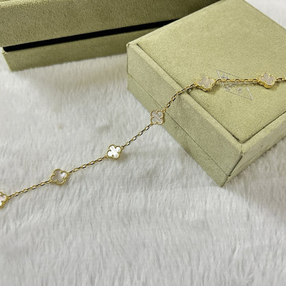 [Angela Jewellery]CLOVER 6 MOTIF WHITE MOP BRACELET