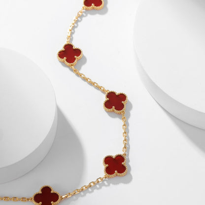 [Angela Jewellery]CLOVER 10 MOTIFS CARNELIAN NECKLACE