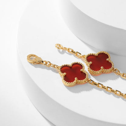 [Angela Jewellery]CLOVER 10 MOTIFS CARNELIAN NECKLACE