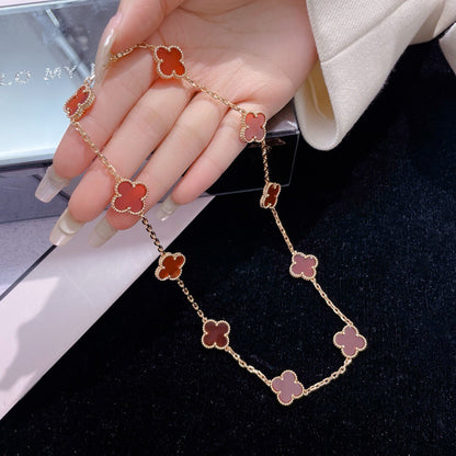 [Angela Jewellery]CLOVER 10 MOTIFS CARNELIAN NECKLACE