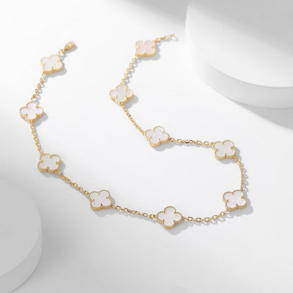 [Angela Jewellery]CLOVER 10 MOTIFS WHITE MOTHER OF PEARL NECKLACE
