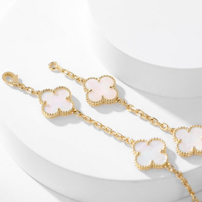 [Angela Jewellery]CLOVER 10 MOTIFS WHITE MOTHER OF PEARL NECKLACE