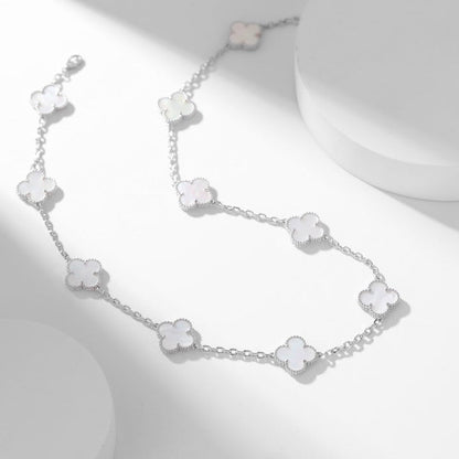 [Angela Jewellery]CLOVER 10 MOTIFS WHITE MOTHER OF PEARL NECKLACE