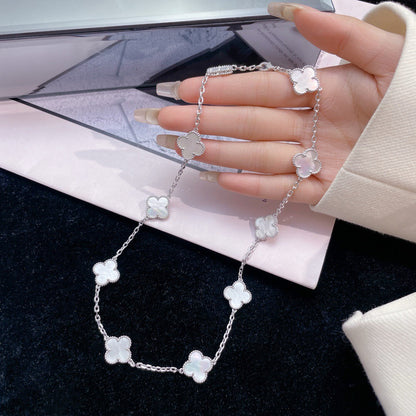 [Angela Jewellery]CLOVER 10 MOTIFS WHITE MOTHER OF PEARL NECKLACE