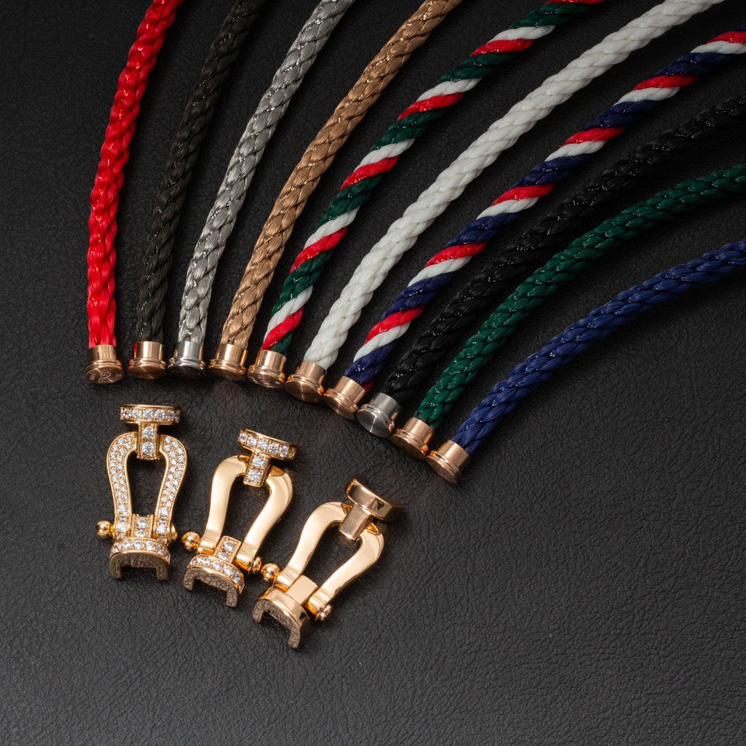 [Angela Jewellery]FORCE LARGE HORSESHOE HALF DIAMOND BRACELET SILVER