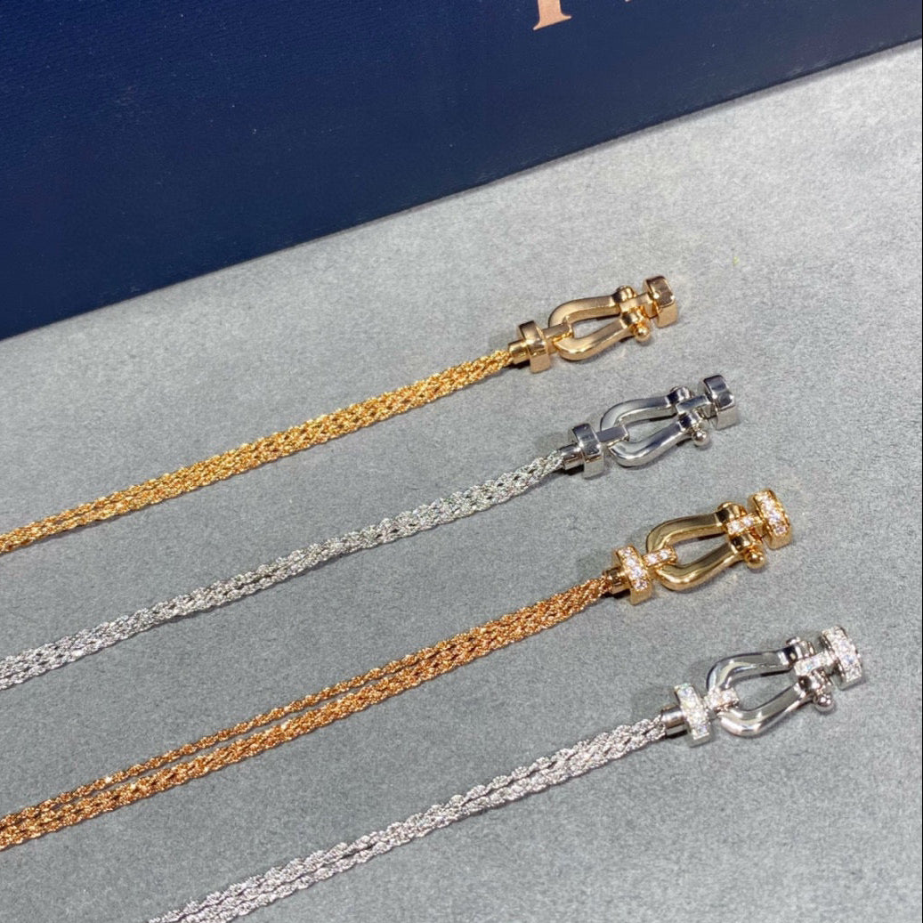 [Angela Jewellery]FORCE SMALL HORSESHOE  DIAMOND CHAIN ROPE BRACELET