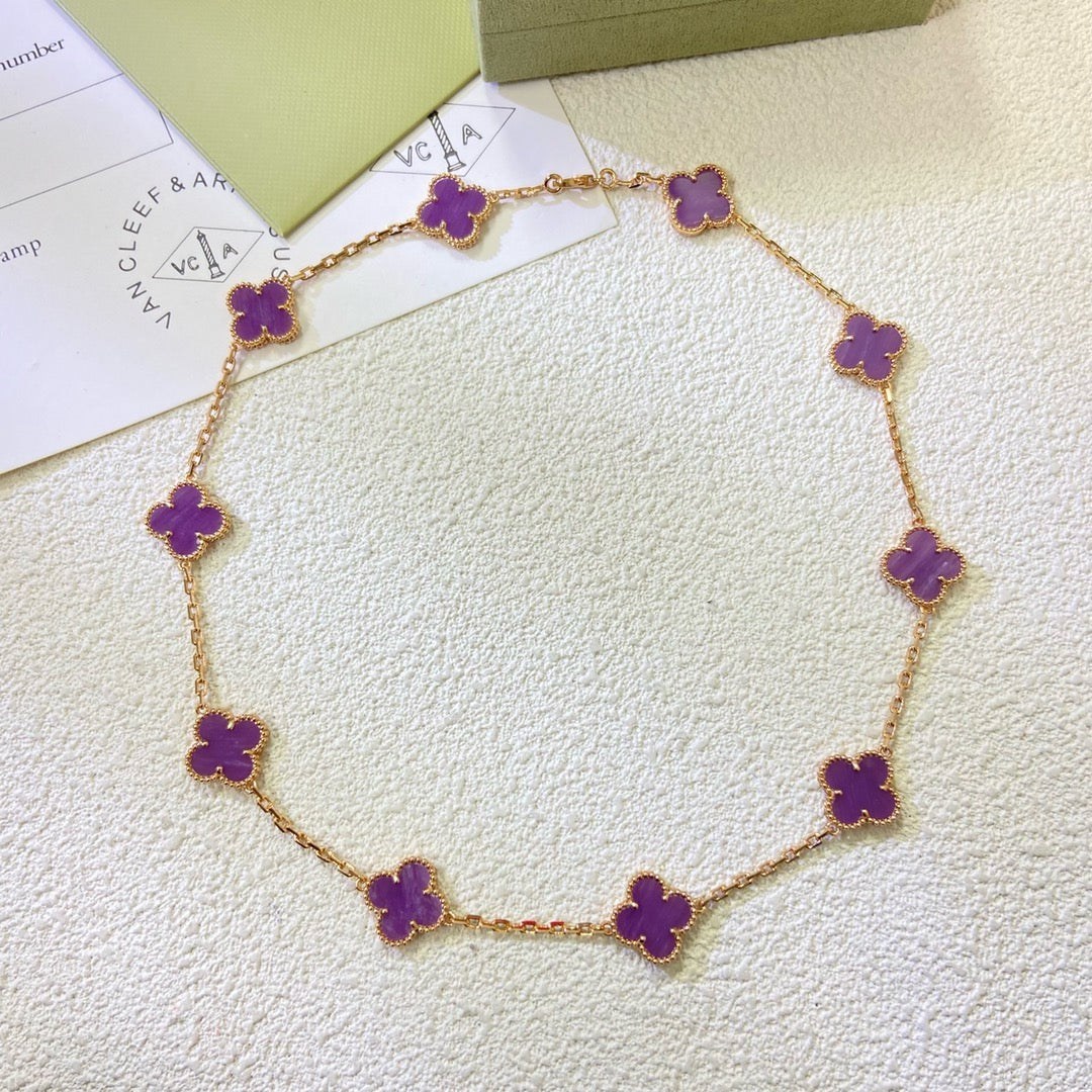 [Angela Jewellery]CLOVER 10 MOTIFS  PURPLE VIOLET  NECKLACE