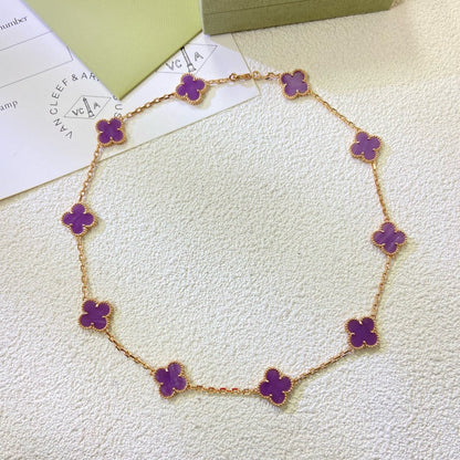 [Angela Jewellery]CLOVER 10 MOTIFS  PURPLE VIOLET  NECKLACE