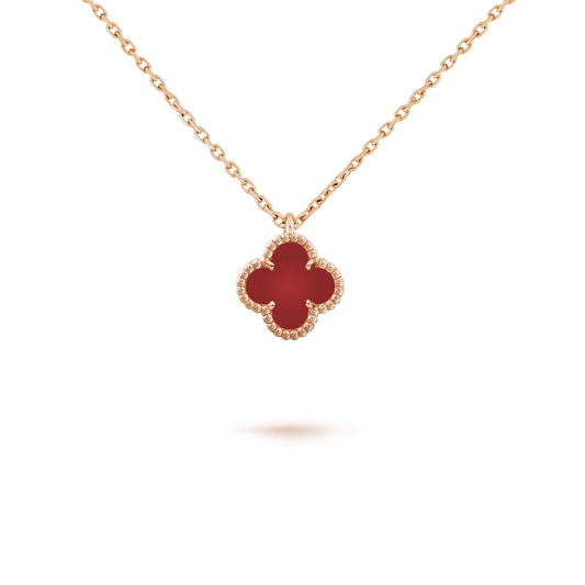 [Angela Jewellery]CLOVER MINI 9.5MM WHITE CARNELIANS NECKLACE