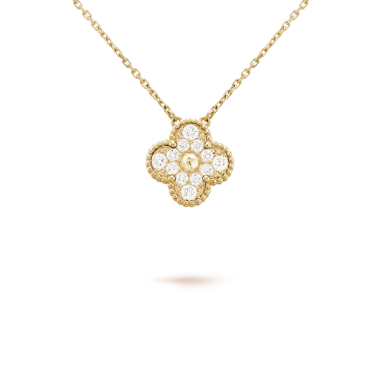 [Angela Jewellery]CLOVER 15MM DIAMOND SINGLE FLOWER NECKLACE