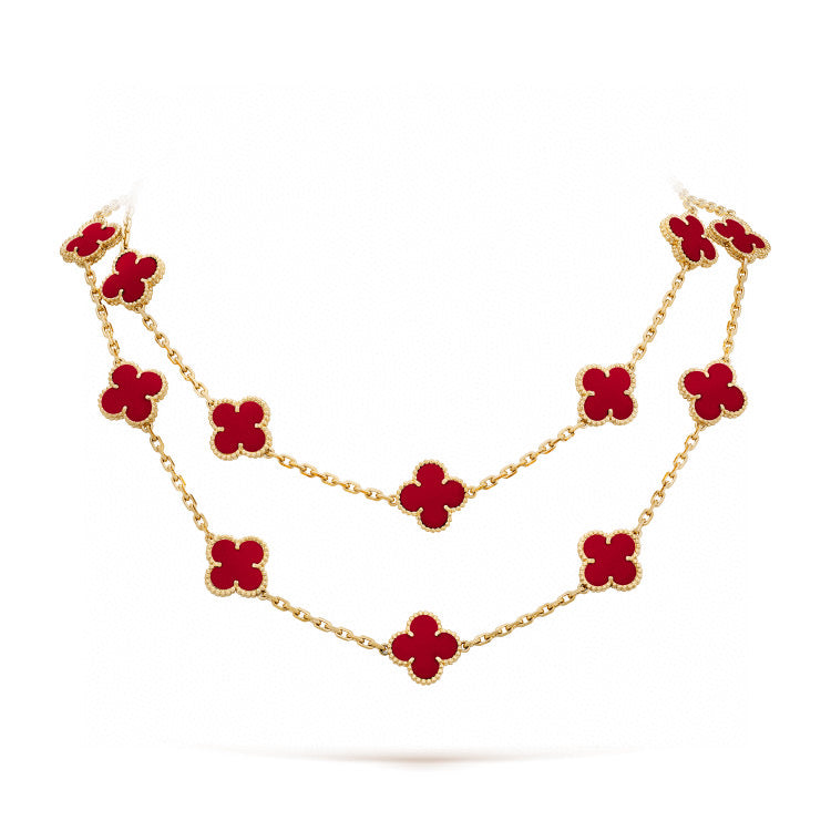 [Angela Jewellery]CLOVER 20 MOTIFS CARNELIAN NECKLACE