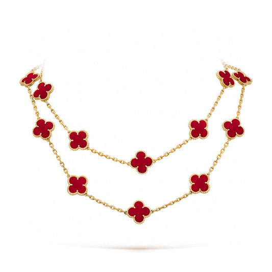[Angela Jewellery]CLOVER 20 MOTIFS CARNELIAN NECKLACE